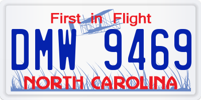 NC license plate DMW9469