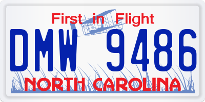 NC license plate DMW9486