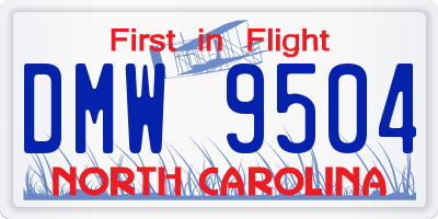 NC license plate DMW9504