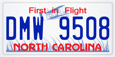 NC license plate DMW9508