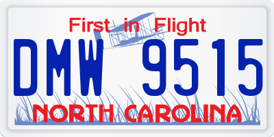 NC license plate DMW9515