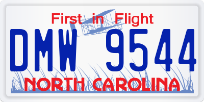 NC license plate DMW9544