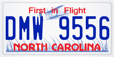 NC license plate DMW9556