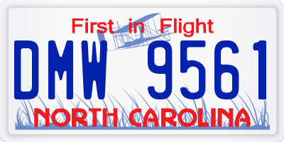 NC license plate DMW9561