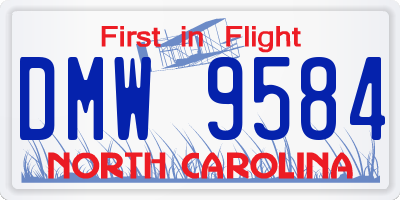 NC license plate DMW9584