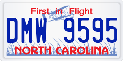 NC license plate DMW9595