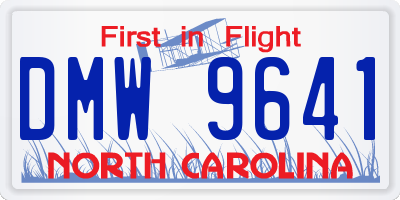 NC license plate DMW9641
