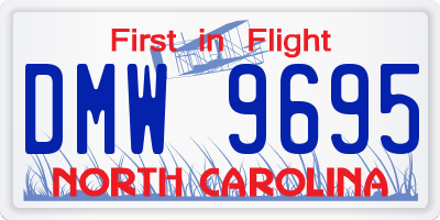NC license plate DMW9695
