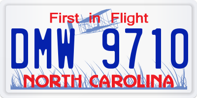 NC license plate DMW9710