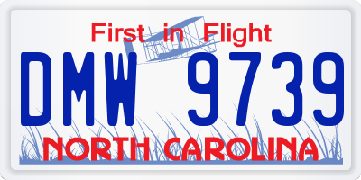 NC license plate DMW9739