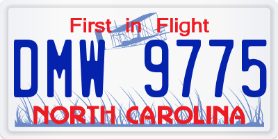 NC license plate DMW9775