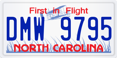 NC license plate DMW9795