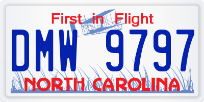 NC license plate DMW9797