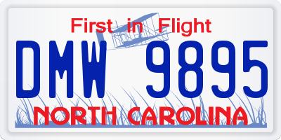 NC license plate DMW9895