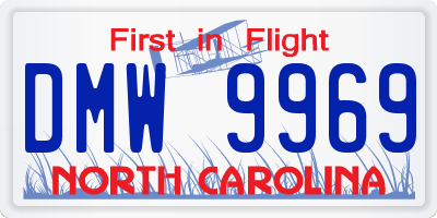 NC license plate DMW9969