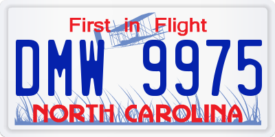 NC license plate DMW9975