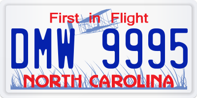 NC license plate DMW9995