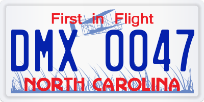 NC license plate DMX0047