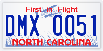 NC license plate DMX0051