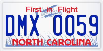 NC license plate DMX0059