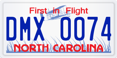 NC license plate DMX0074