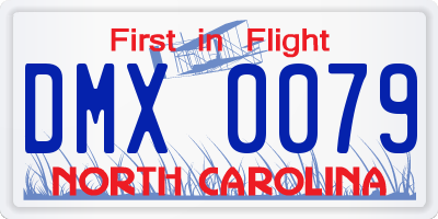 NC license plate DMX0079