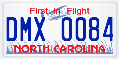 NC license plate DMX0084