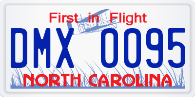 NC license plate DMX0095