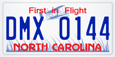 NC license plate DMX0144