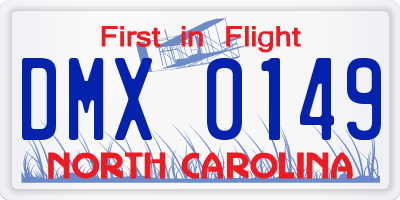 NC license plate DMX0149