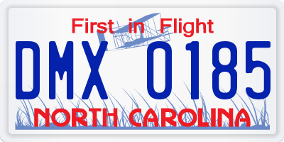 NC license plate DMX0185