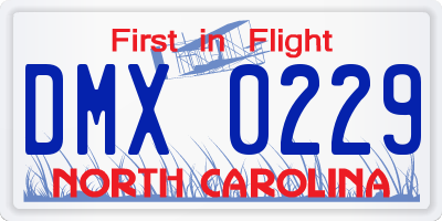 NC license plate DMX0229