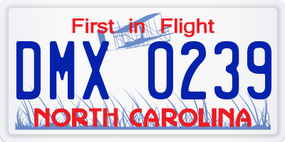 NC license plate DMX0239