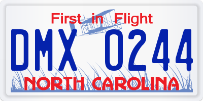 NC license plate DMX0244