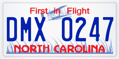 NC license plate DMX0247