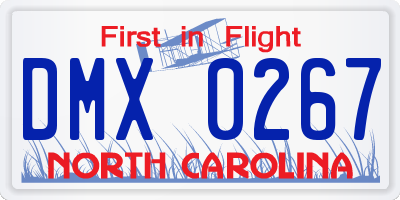 NC license plate DMX0267