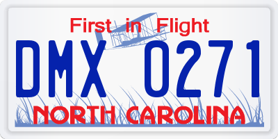 NC license plate DMX0271
