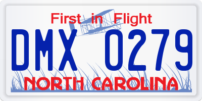 NC license plate DMX0279