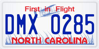 NC license plate DMX0285