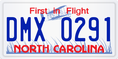 NC license plate DMX0291