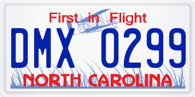 NC license plate DMX0299