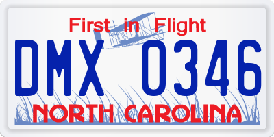 NC license plate DMX0346