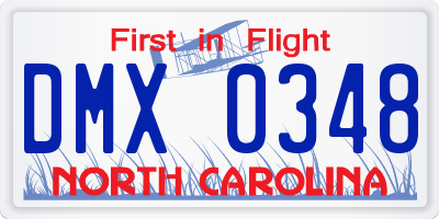 NC license plate DMX0348