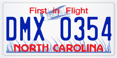 NC license plate DMX0354