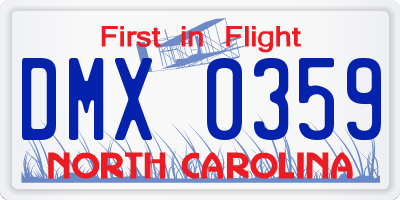 NC license plate DMX0359