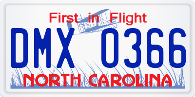 NC license plate DMX0366
