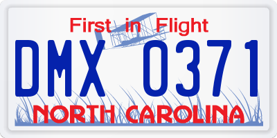 NC license plate DMX0371