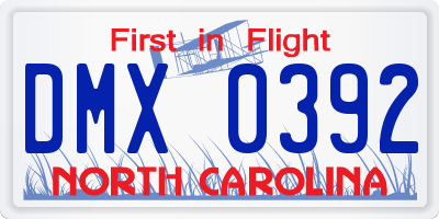 NC license plate DMX0392