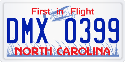 NC license plate DMX0399