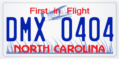NC license plate DMX0404